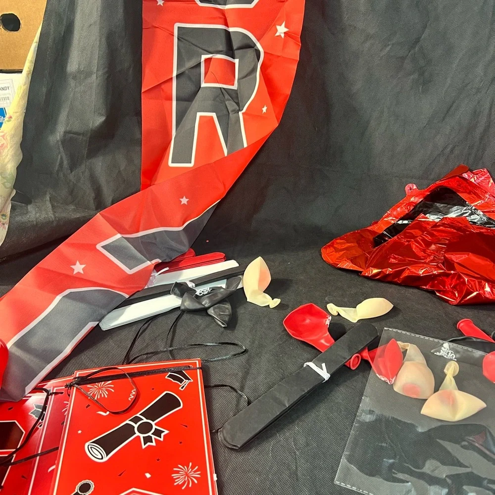Graduation Party Decoration Set - Red and Black